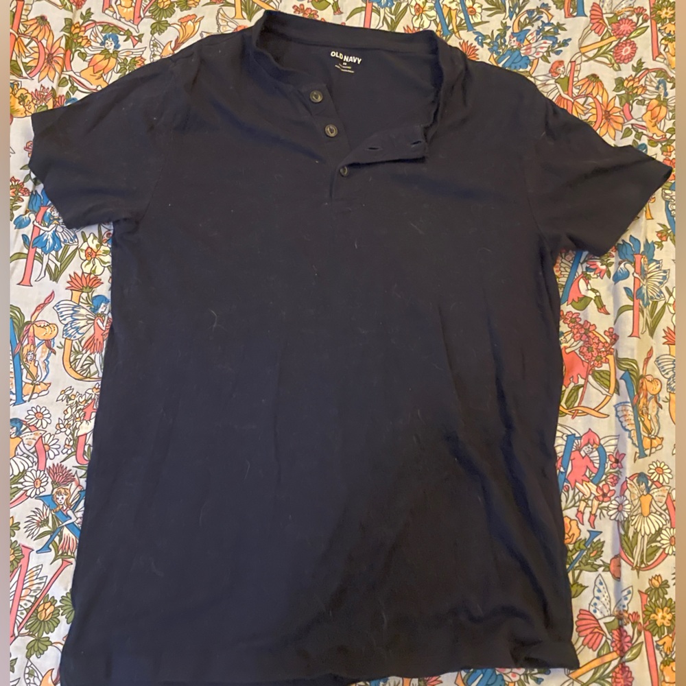 blue henley shirt